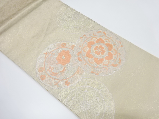 アンティーク　鏡裏模様織り出し袋帯（材料）